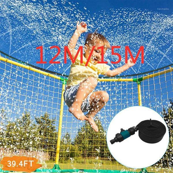 

12/15m trampoline waterpark sprinkler summer outdoor sprinkler hose water toys game outside toys for kids gift fast shippin1