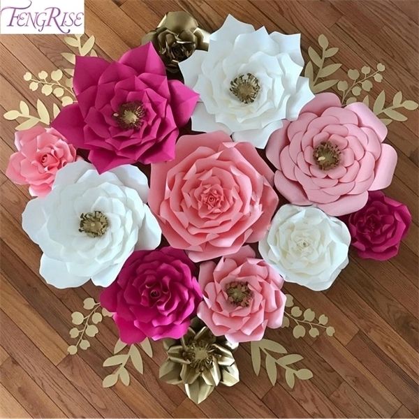 

fengrise 20-сантиметрового фоном diy бумаги декоративные искусственные цветы свадебные сувениры birthday party украшение дома