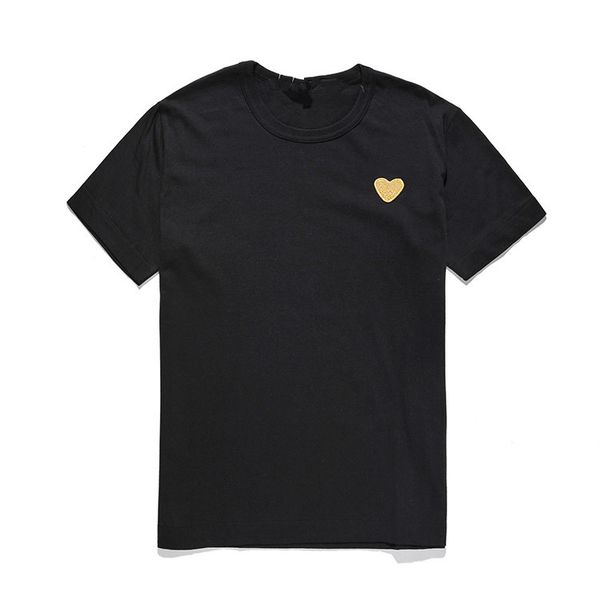 

Love Hearts T-shirt Peach Heart Men Women Round Neck Cotton Short-sleeved Solid Color Embroidery Heart Lovers Tee Top Hip Hop Shirt, Silver