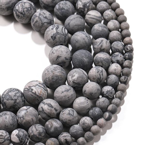 

1strand 4 6 8 10 12mm natural stone dull polish matte map stone bead for jewelry making supplies diy bracelets beads h jllegm