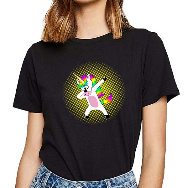 

t shirt women dab dabbing unicorn unicorns girls gift o-neck vintage cotton female tshirt sport hooded sweatshirt hoodie