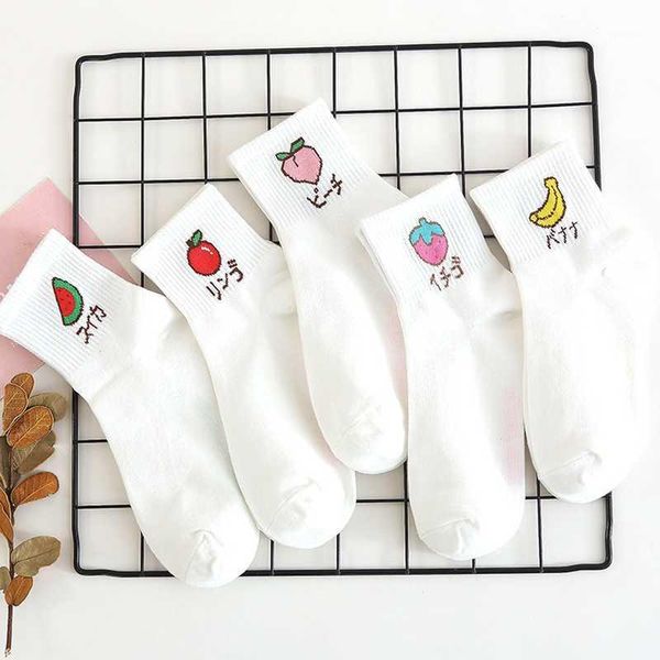 

jeseca christmas women's winter warm socks female cartoon fruit embroidery harajuku korean vintage retro cute sock sox girl gift1, Black;white