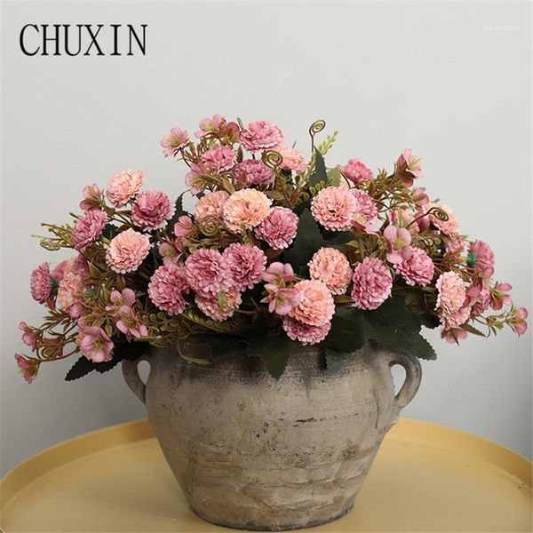 

decorative flowers & wreaths diy artificial silk 11 flower heads carnation bouquet home bedroom decoration fake wedding scene layout pograph