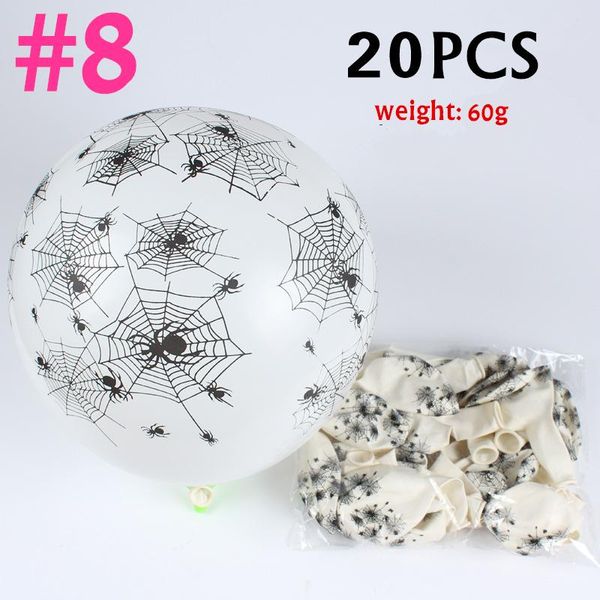 

zljq 20pcs 12 тыква паутина человек черепно глава хэллоуин бал birthday party decor pirate печать латексные шары гелием qylhup
