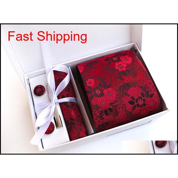 

15 styles fashion gravata tie hanky tie clips cufflink sets paisley neckties set ties for mens business neckwear qylyuq bde_home, Black;blue