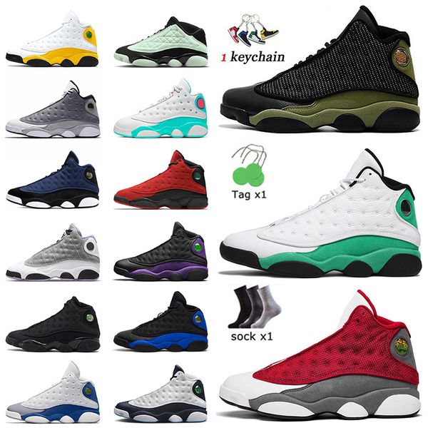 

reverse bred mens jumpman 13 basketball shoes 13s og trainers brave french blue olive lucky green playoffs red flint black cat women jump sn
