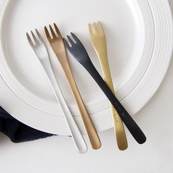 

other dinnerware retro dinner fork three-toothed for dessert fruit salad cake reusable tableware kitchen gadget 1
