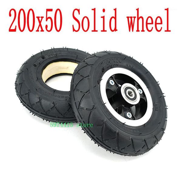 

200x50 electric scooter solid wheel no air 8 inch scooter wheel with solid tire alloy hub 8" trolley caster no need inflate1
