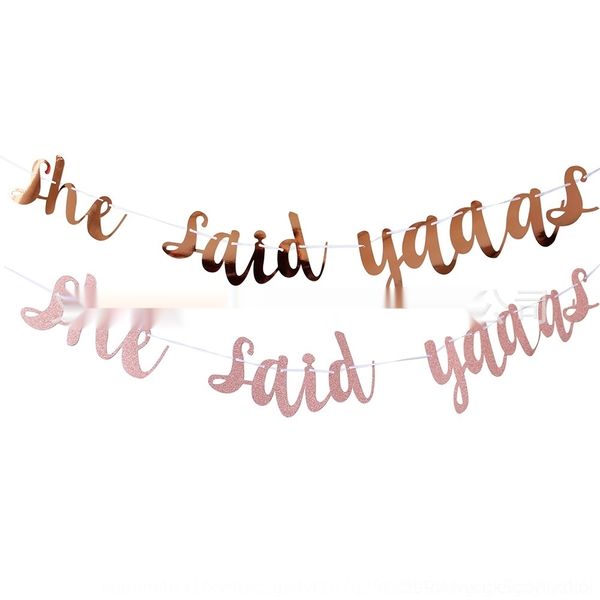 

kozsy proposal engagement she said yaaas fijvk flower premarital flag pull party pull flag background decorative banner letter