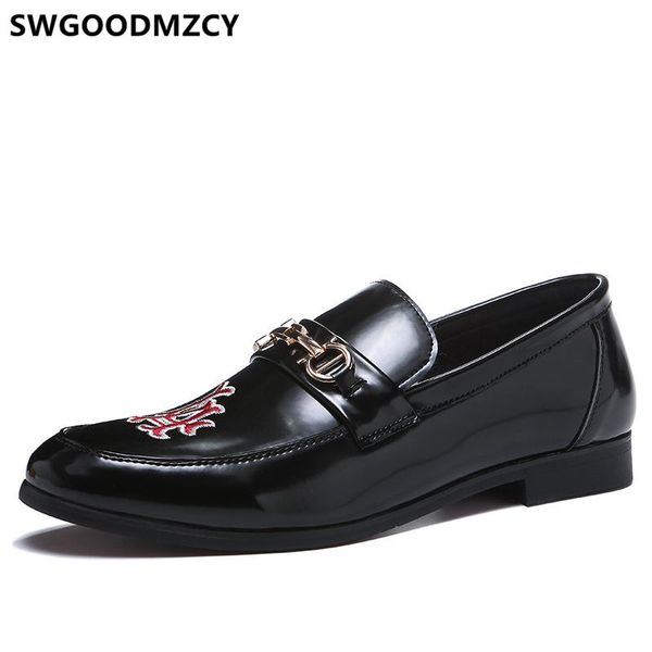 

leather shoes men classic loafers formal leather shoes for men coiffeur italian office sepatu slip on pria buty meskie, Black
