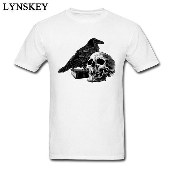 

2018 metal rock s / tees 3d graphic черного череп crow для мужчин 100% органического хлопок дышащей ткани raven дизайнеров балахона футболки