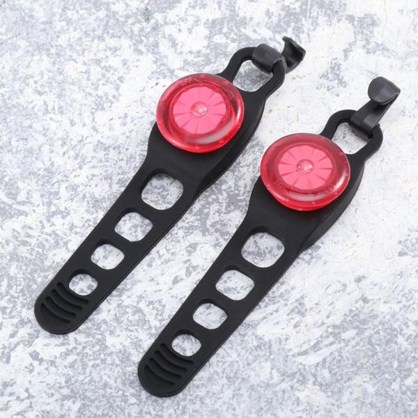 

bike lights 2 pcs led riding taillights mountain headlight warning finger for night running (red)
