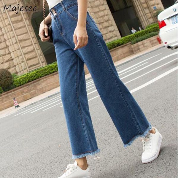

jeans women straight denim loose all-match high waist korean style elegant womens trousers harajuku ladies vintage casual daily1, Blue