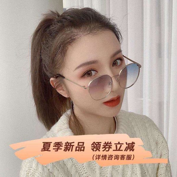 

2020 new ins women brown sunglasses big face thin net red street skorean version of fashion sunglasses uv protection, White;black