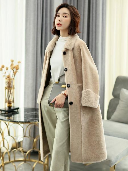 

season long composite particles lambs wool sheep velvet coat whom fur fur coat shearling1, Black