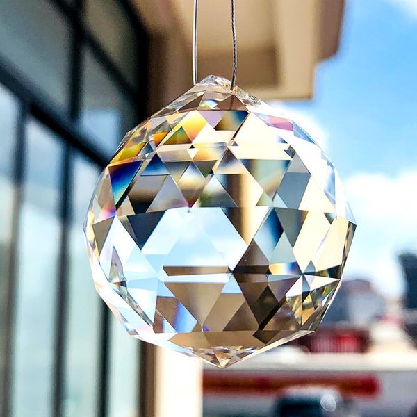 

30 40 50 60 70mm chandelier crystals ball hanging pendant suncatcher crystal prisms wedding christmas tree decor accessories ball h jllrmn