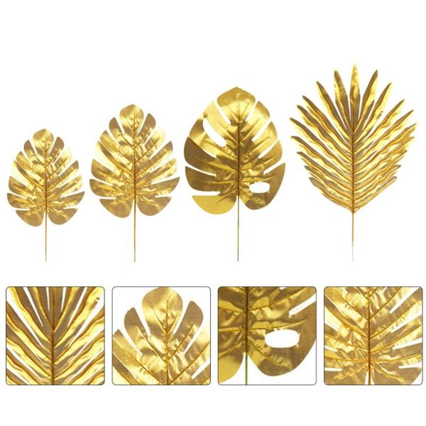 

20pcs artificial plant decor plant ornament simulated golden leaves decor