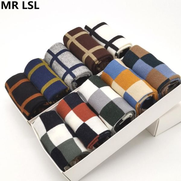 

10 pairs/lot men fashion harajuku trends casual cotton socks colorful geometric checkered style hip hop soks, Black