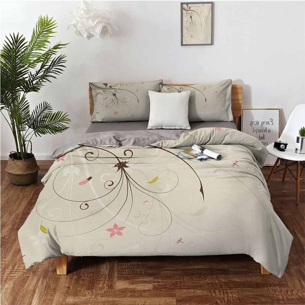 

spring field bouquet shabby chic abstract blossom greenland graphic artbedding 3-piece set