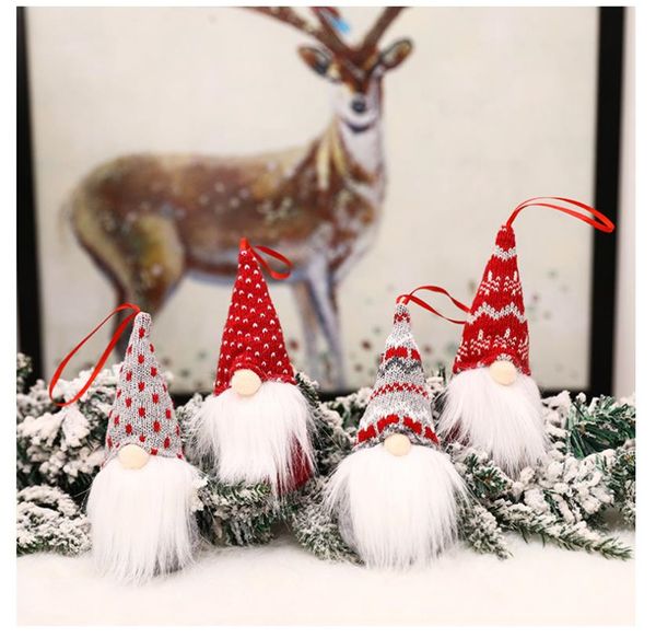 

christmas decorations knitted wool forest man doll charm faceless doll christmas tree decoration pendant and popular styles, Black