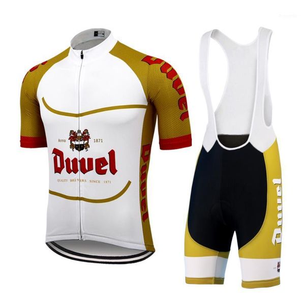 

new duvel beer men's cycling jersey set racing bicycle clothes multi gel pad short sleeve mtb jersey set hombre1, Black;blue
