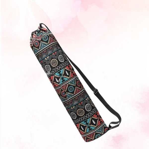 

yoga mats canvas printed mat carry bag fashion sling sports drawstring adjustable shoulder strap1