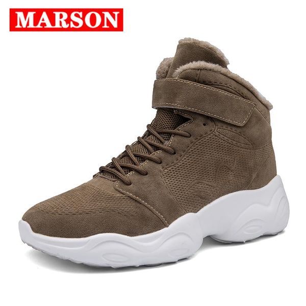 

men shoes winter sneakers cotton shoes lace-up outdoor cold resistant high elastic fashion casual snow boots zapatillas hombre, Black