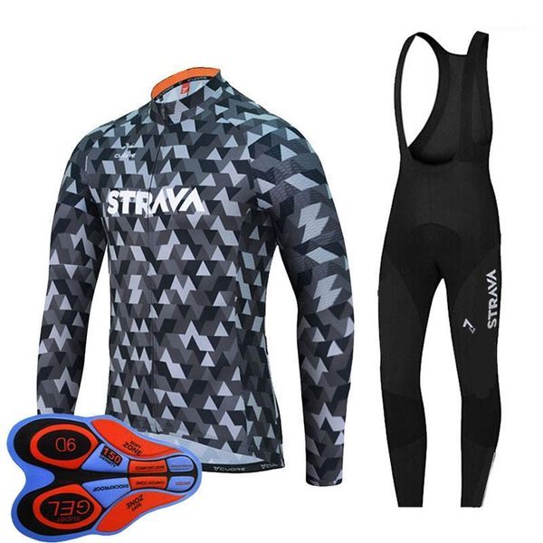 

pro team cycling long sleeve jersey bike bib pants set mens spring quick dry bicycle maillot culotte bike outfits sports uniform1, Black;blue