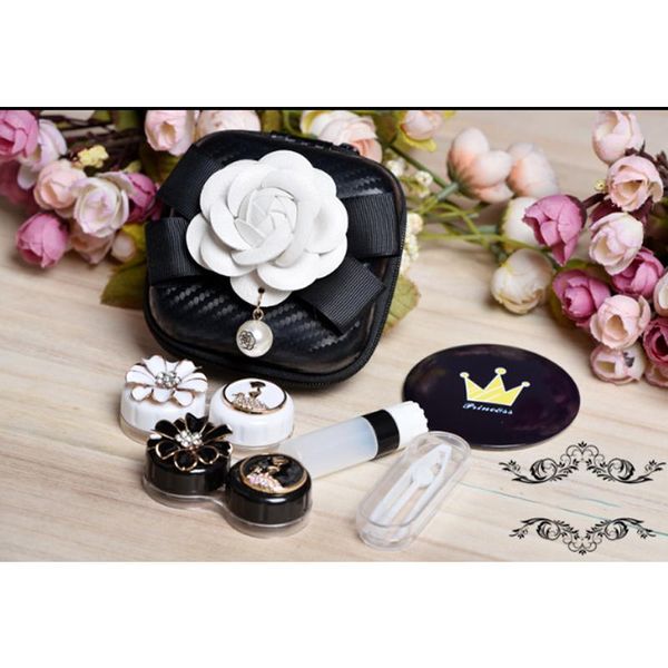 

урожай ретро контакт lens case box с зеркалом travel kit 2pairs контейнер для контактных линз линзы для хранения box очки case кпт jllfeq, White;black