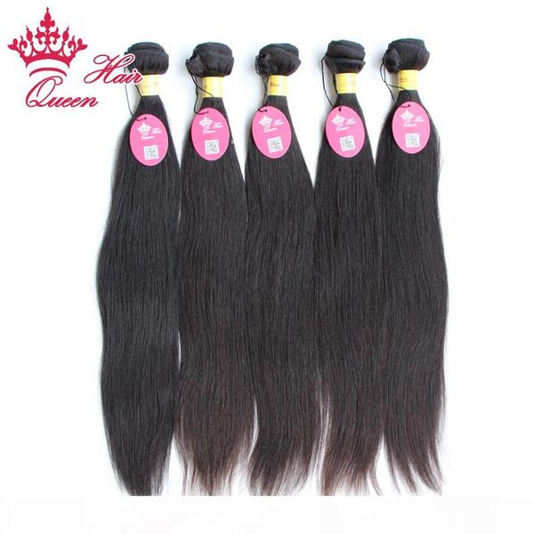 

queen hair peruvian virgin hair straight extensions 12"-28" 5pcs unprocessed remy human hair, by dhl, Black
