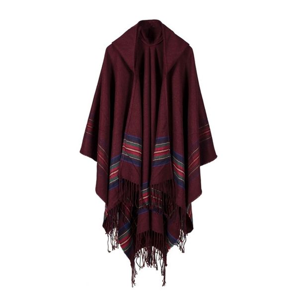 

новый дизайн 100% акрил foulard femme осень / зима теплая мода плащ пончо 130 * 150см черный / серый / бордовый / хаки палантин шаль 201023, Blue;gray