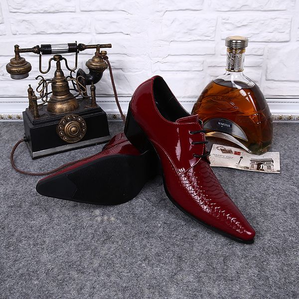 

2020 hommes chaussures python high-heeled pontificate for men to wear metal suits luxury shoes 7o78, Black