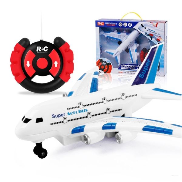 

electrical rc plane plastic toys for kids remote control airplane model outdoor games children musical lighting diy toys gifts y200413