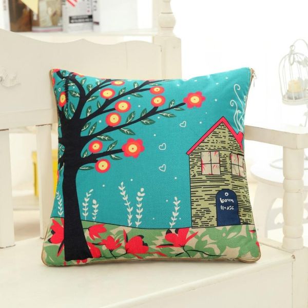 

cushion/decorative pillow cartoon tree print cushion cover 43x43cm fashion home decor linen/cotton xf858-2