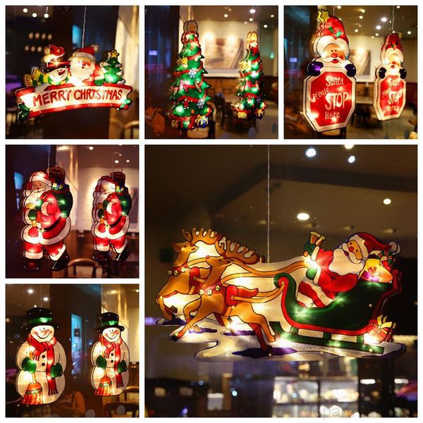 

christmas suction cup ornament window light xmas motif atmosphere scene wall showcase led sucker lamp hanging lights decoration owa1854