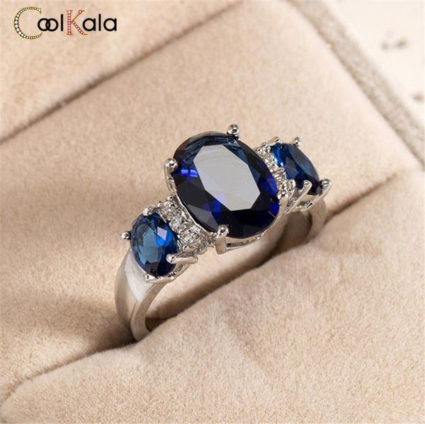 

wedding rings coolkala jewelry creative red and blue open ring, Slivery;golden