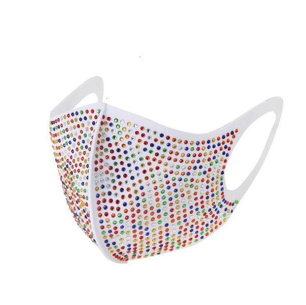 

fashion blingbling diamond washable reusable mask cover shield sun color gold elbow sequins designer shiny party face masks 1 nehla