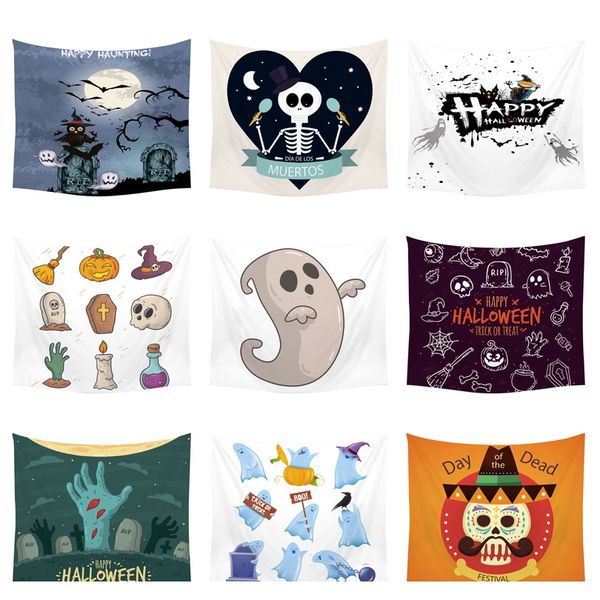 

счастливый хэллоуин стены висит трюк или лечить гобелен ведьма ведьма шляпа рвет свеча череп тыква призрак паук декор dropshipping f wmtgvq