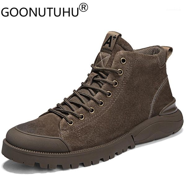 

boots 2021 style fahion men's ankle casual genuine leather pigskin shoes male army boot retro shoe desert for men1, Black