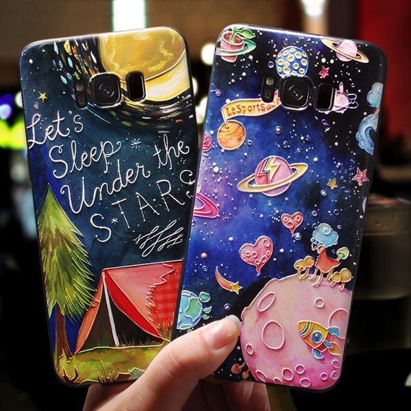 

3D Emboss Cartoon For Samsung Galaxy S7 Edge J3 J5 J4 J6 Plus J7 J8 A7 2018 A30 A5 2016 2017 S8 S9 Plus Note 8 9 Case TPU Cover