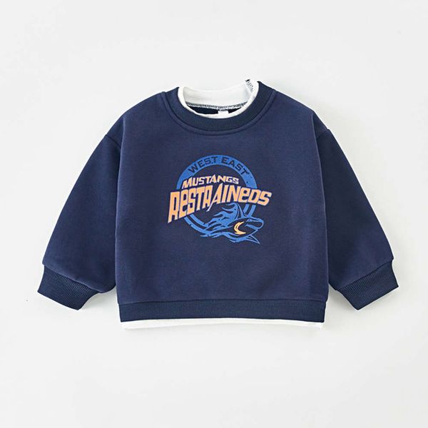 

new and clothing autumn boys' 2020 winter children's fashionable pullover baby plush sweater cartoon fashion, Black