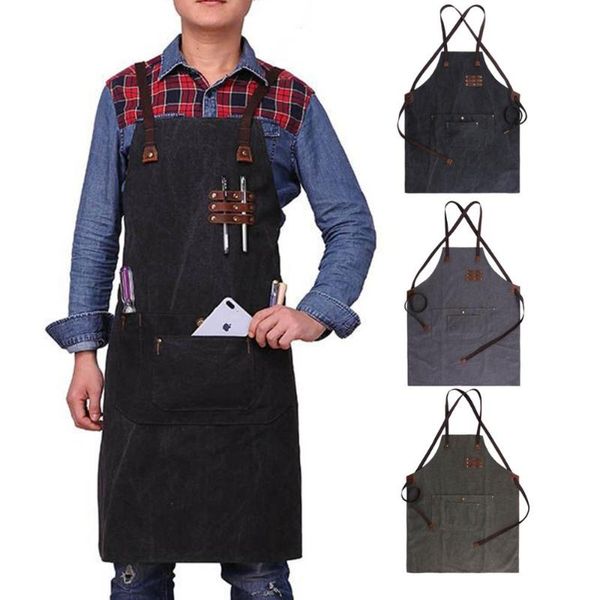 

waterproof canvas work apron for men and women, heavy-duty waxed for durability and safety
