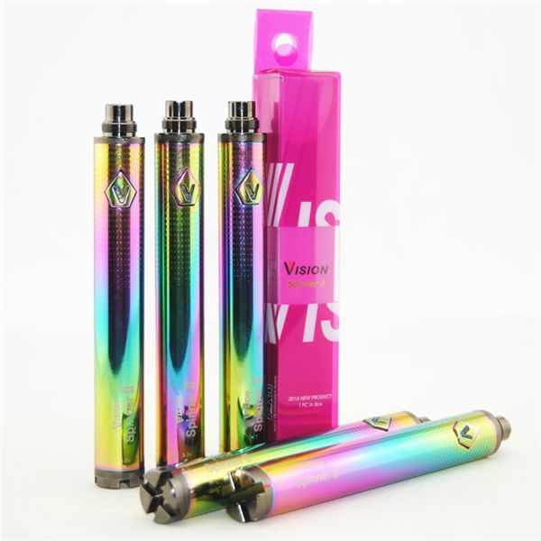 

battery electronic spinner 2 ii vision ego c twist cigs e vision2 atomizer rainbow cigarettes ego 1600mah clearomizer retail package mncqt