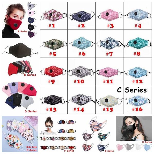 

proof dust multi style breathing valve masks printed pattern camouflage reusable washable kids face mask cca12347