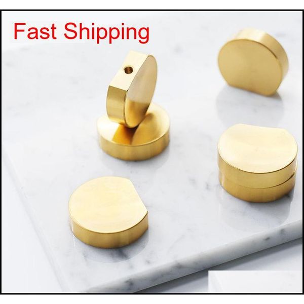 

cake shape brushed solid brass round cabinet knob furniture dresser kitchen cupboard drawer knob pull han qylicv new_dhbest
