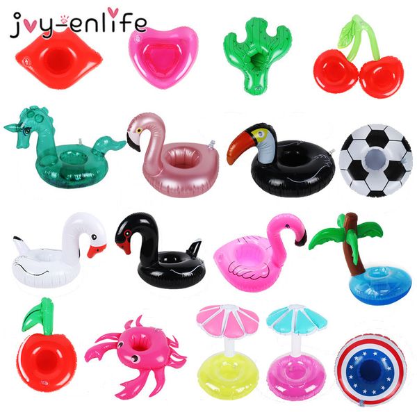 

inflatable cup unicorn flamingo drink holder swimming float bathing pool toy party decoration bar coasters