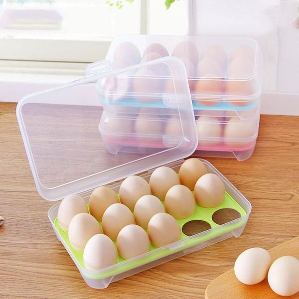 

plastic portable kitchen container egg storage box organizer hiking outdoor camping carrier for 14 egg case box1