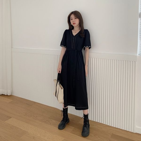 

hepburn style french style hair dress women women's black dresses women's dress for female tall woman with slim waist and small bl, Black;gray