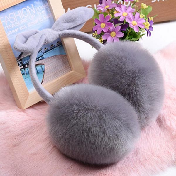 

lovely fur winter earmuffs ear cache oreilles warmers winter comfort earmuffs warm for women girls, Blue;gray