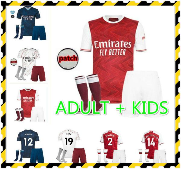 

2020 2021 gunners men soccer jersey 2020/21 arsen pepe nicolas ceballos henry guendouzi tierney arsen kids football kit shirt set, Black;yellow